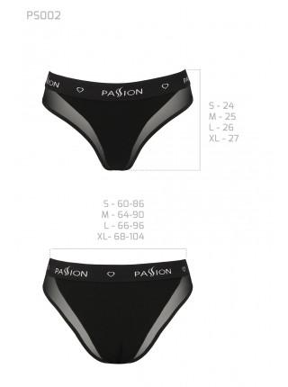 Panties with a transparent insert Passion PS002 PANTIES black, size M