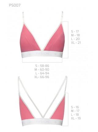Sports top with double straps Passion PS007 TOP pink, size M