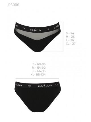 Panties with a transparent insert Passion PS006 PANTIES black, size M