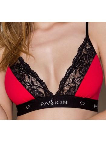 Эластичный топ с кружевом Passion PS001 TOP red-black, size L