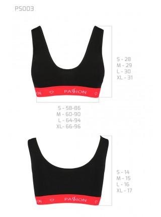 Sports top with wide straps Passion PS003 TOP black, size S