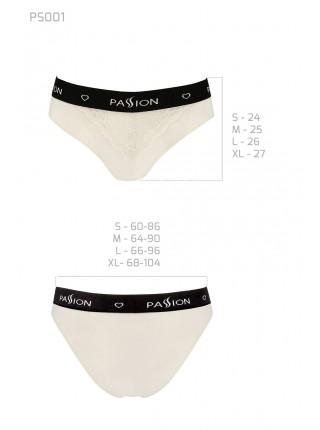 Panties with wide elastic and lace Passion PS001 PANTIES ecru, size L