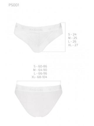 Трусики з широкою гумкою та мереживом Passion PS001 PANTIES white, size XL