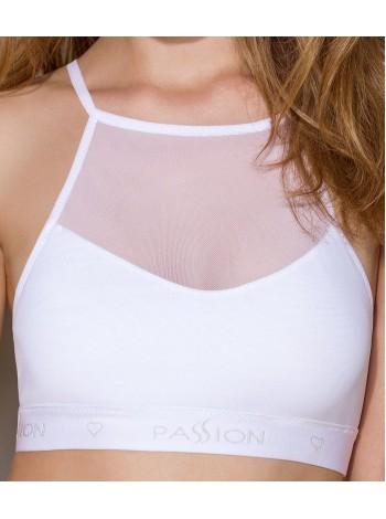 Спортивный топ с прозрачной вставкой Passion PS006 TOP white, size M