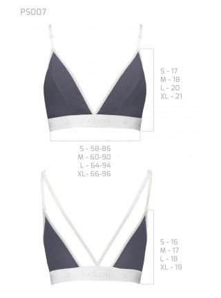 Sports top with double shoulder straps Passion PS007 TOP dark gray, size S