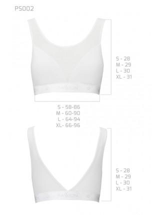 Top with a transparent insert Passion PS002 TOP white, size XL