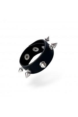 Erection ring with spikes made of genuine leather art of sex - james, color black