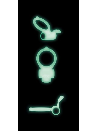 Luminous in the dark Erection Ring with Vibration Dorcel Power Clit White Phospho