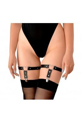 Гартери для панчіх з натуральної шкіри Art of Sex Paula (2 шт.)