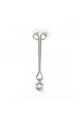 CLIP for clitoral pearl with shell and crystals Art of Sex - Margie Clit Class, Silver