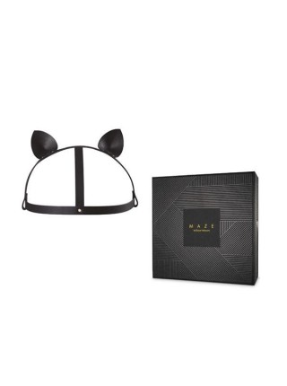 Маска кішечки з екошкіри Bijoux Indiscrets MAZE - Cat Ears Headpiece Black