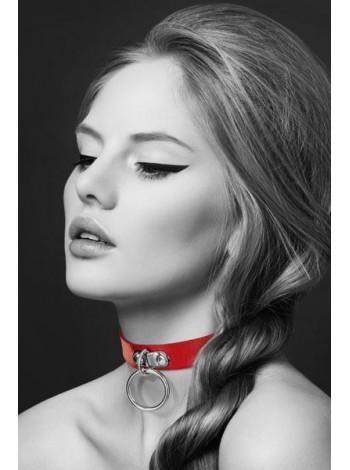 Choker from eco-tree with a ring for a leash Bijoux Pour Toi - Fetish Red