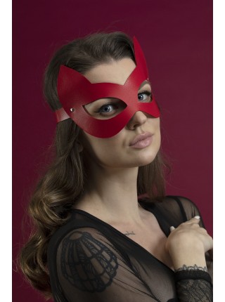 Червона маска кішечки з натуральної шкіри Feral Feelings - Kitten Mask