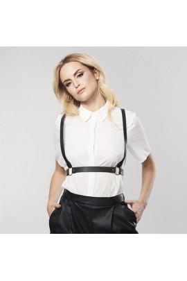 Жіноча портупея Bijoux Indiscrets MAZE - X Harness Black, екошкіра