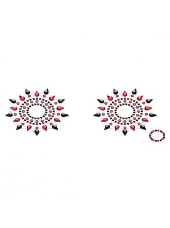Пэстис из кристаллов Petits Joujoux Gloria set of 2 - Black/Red, украшение на соски