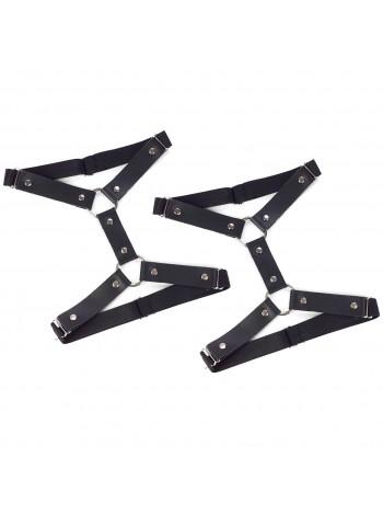 Гартеры на ногу из натуральной кожи Art of Sex - Kristina Leg Garters (2 шт), цвет Черный