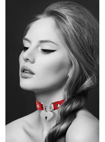 Choker with Heart Lock Bijoux Pour Toi - Heart Lock Red, Eco