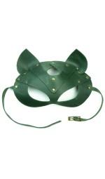 Зелена преміум маска кішечки LOVECRAFT з натуральної шкіри в подарунковій упаковці