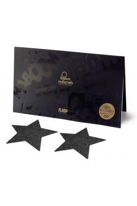 Bijoux Indiscrets - Flash Star Black, Nipple Stickers