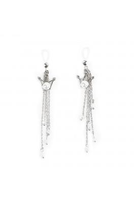 Decorations on the nipples art of sex - Crown, silver