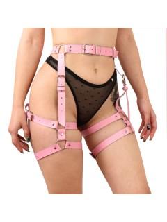Гартеры Art of Sex - Claire, натуральная кожа, размер XS-M, цвет розовый