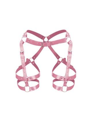 Гартери Art of Sex Claire, натуральна шкіра, розмір XS-M, колір рожевий