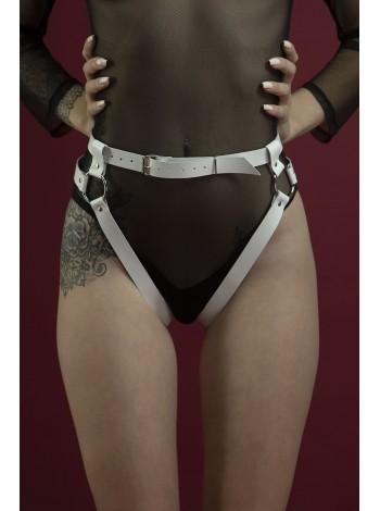 White Leather Garkers-Panties Feral Feelings - Belt Briefs