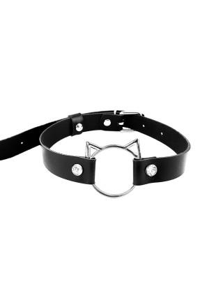 Choker on the neck of the pussy art of sex - Kiti of genuine leather, color black