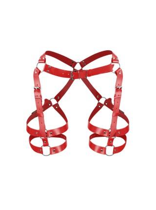Гартери Art of Sex Claire, натуральна шкіра, розмір XS-М, колір червоний
