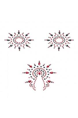 Pastis-decoration on the chest and vulva from Petits Joujoux Gloria Set of 3 - Black / Red