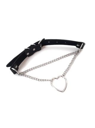Choker on the neck heart art of sex - paris, genuine leather, color black