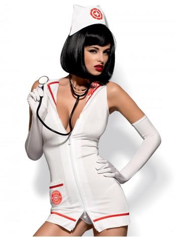Костюм медсестры белый Obsessive Emergency dress