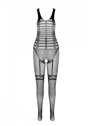 Сетчатый телесный бодистокинг-боди с симметричным рисунком Casmir CA005