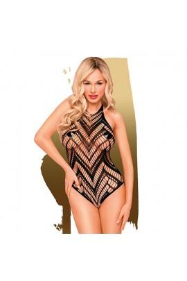 Боди с геометрическим орнаментом Penthouse - Go Hotter Black S/L