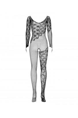 Bodistology ObsESSIVE BODYSTOKING F210 s/m/l Black, sleeve-mitten, mesh, color lace