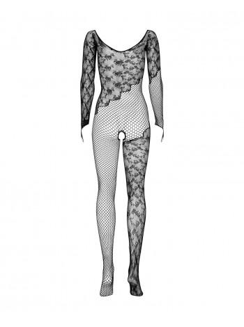 Bodistology ObsESSIVE BODYSTOKING F210 s/m/l Black, sleeve-mitten, mesh, color lace
