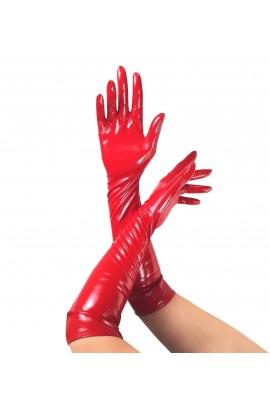 Глянцевые виниловые перчатки Art of Sex - Lora, размер L, цвет Красный