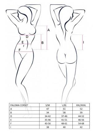 Corset-Soroch with Paloma Corset White L / XL- Passion Frances, Panties, Translucent