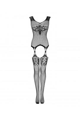 Бодістокінг Obsessive Bodystocking G323 S/M/L black, малюнок бджоли та метелика