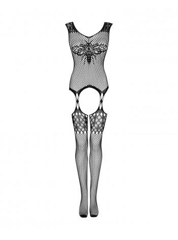 Бодистокинг Obsessive Bodystocking G323 S/M/L black, рисунок пчелы и бабочки