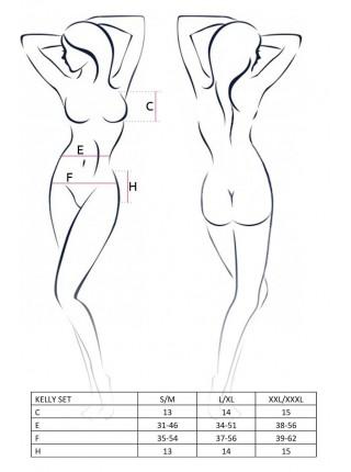 Kelly Set Black S / M Bear Set - Passion: Lifts, Panties, Belt for stockings