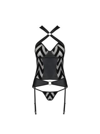 The mesh kit with the HIMA CORSET BLACK L/XL pattern pattern - passion, corset with halter, subdivision ' Trus, Tru