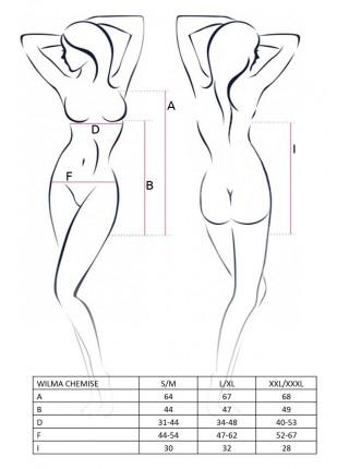 Shirt fitted with cups Wilma Chemise White L / XL - Passion, panties