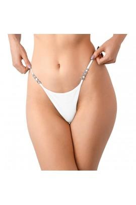 Sexual panties with rhinestone inscription sexy baby - art of sex, size xs -2xl, color white