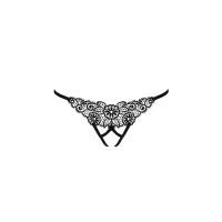 Lace panties with access Violante Thong Black S/M - PASSION EXCLUSIVE