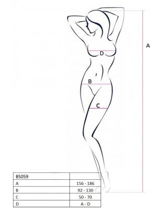 Bodybag Passion BS059 White, overalls, imitation stocking