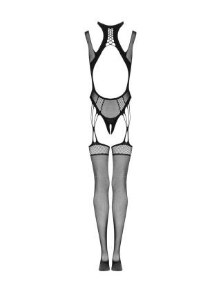 Ажурный бодистокинг с отверстиями Obsessive Bodystocking G327 black S/M/L, черный, комбинезон, с дос