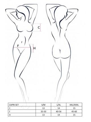 Latex Capri Set Black S / M - Passion: Mini Bikini, String, Belt