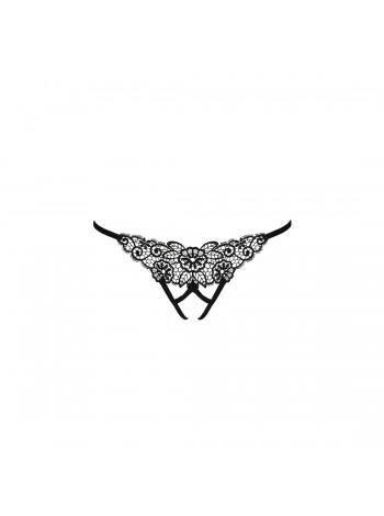 Трусики мереживні з доступом VIOLANTE THONG black XXL/XXXL - Passion Exclusive