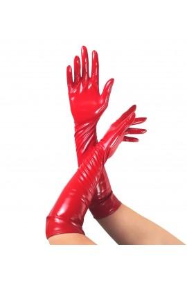 Глянцевые виниловые перчатки Art of Sex - Lora, размер S, цвет Красный